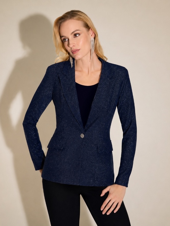 Joseph Ribkoff Jackets & Blazers - ❤️ Joseph Ribkoff Signature NWT Navy Metallic Shimmer Blazer Jacket Size 12